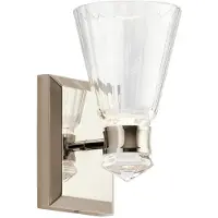 Quintiesse Kayva LED Applique murale 25cm nickel poli clair à facettes IP44 (650 lm)