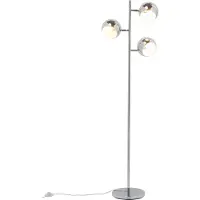 Kare Lampadaire Rétro Chromé Calotta À 3 Spots
