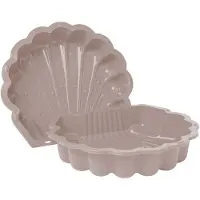 Swing King Bac à sable coquille rose clair pastel 2 pièces88 x 77cm x 36 cm SwingKing Bac à sable / bac à eau avec couvercle