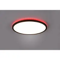 TRIO Plafonnier LED rond avec télécommande AUREO noir et blanc 30 W, nuances de blanc, 3600 lm, plastique, dimensions : 2 x 40 x 40 cm, IP20, RL