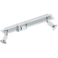 Eglo 94961 Sarria Lampe poutre 3 flammes blanc chrome