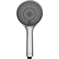 Wenko Douchette à main chromée grise - 5 jets - diamètre 110 mm - Water Saving