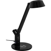 Eglo Lampe de bureau noire Banderalo avec panneau de chargement