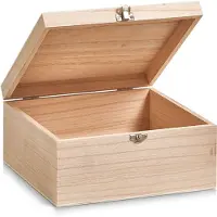 Zeller Récipient en bois avec couvercle, 23 x 23 x 11 cm,