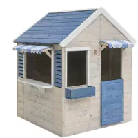 Wendi Toys Maison de jeu Dauphin en bois Plancher avec toit à deux pentes inclus