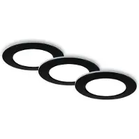 Briloner Lampes LED encastrées salle de bain 3x5W dimmable télécommande IP44 noir Ø9,2cm