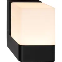 Telefunken Lampe LED murale, protection contre les éclaboussures, on/off via interrupteur mural, noir, dimensions: 11,5 x 11 x 8 cm