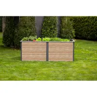 Westmann Métal Lit surélevé Primus-Multi XL avec protection anti-limaces aspect bois/anthracite| 200x100x77 cm