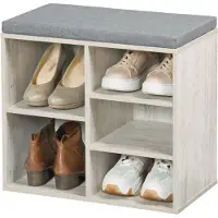 Kesper Meuble À Chaussures En Bois Avec Coussin D'assise - Marron - L 51,5 X H 48 Cm