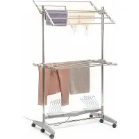 Big Buy Cooking Étendoir à Linge Électrique Pliable avec Flux d'Air Naturel Dryllon 24 W 12 Barres