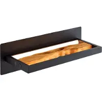 Eglo Applique murale LED minimaliste CHAUMONT| Applique murale noire avec détail en bois | 9,5W 930 lumens 3000 Kelvin| Aluminium/Bois