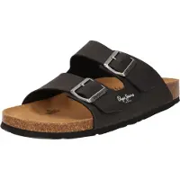 Pepe Jeans pour homme. PMS80003 Sandales Bio Double Velour noir (45), Plat, 1 à 3 cm, Aucun, Casuel