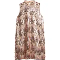 Superdry Femme À Sequins A-Line Sl Robe Courte, Rose &amp; Beige - Taille: 38