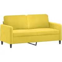vidaXL Canapé à 2 places Jaune 140 cm Velours