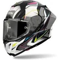 Airoh GP 800 Must, casque intégral ,Mat Noir/Blanc/Bleu/Fuchsia/Jaune ,M