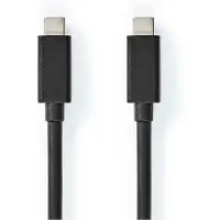 Nedis Câble USB - USB 3.2 Gen 2 - USB-C mâle - USB-C mâle - 100 W - 4K@60Hz - 20 Gbps - Nickelé - 2,00 m - Rond - PVC - Noir - Boîte