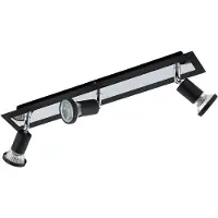 Eglo 94965 Sarria Lampe poutre 3 flammes noir chrome