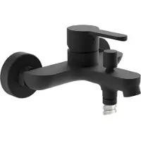 Schutte designer DENVER, mitigeur bain avec raccord douche 1/2", mitigeur bain monotrou noir mat