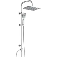 Schutte Mallorca Système de douche - Douche de pluie - 95 cm de tige - Support mural réglable en hauteur - Chrome