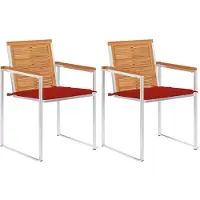 vidaXL Chaises de jardin avec coussins 2 pcs. Bois massif acacia et acier
