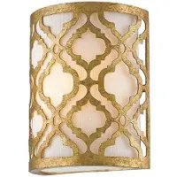 Gilded Nola Applique design avec abat-jour en lin doré Arabella 1xE27 60W
