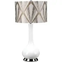 ELSTEAD Lampe de table en céramique Milo, blanc et marron, 1xE27x60W, céramique / plâtre, dimensions : 69x36x36 cm, IP20, Elstead