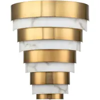 Quintiesse Applique murale LED Echelon, laiton vieilli, 12 W, blanc chaud, 1080 lm, métal, dimensions : 35,7 x 30,5 x 15,3 cm, IP20, Quintiesse