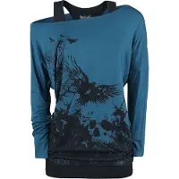 Black premium by emp T-shirt manches longues de - Busting Loose - S - 3XL - pour Femme - noir/bleu - Taille L