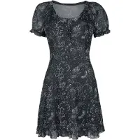 Jawbreaker Robe courte Gothic de - Robe Mesh Night Forest - XS - 4XL - pour Femme - noir/blanc - Taille 4XL