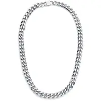EtNox hard and heavy Collier de - Chaîne Curb - pour Homme - couleur argent - Taille 60 cm