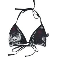 Rock Rebel by EMP Haut de bikini de - M - XL - pour Femme - noir - Taille XL