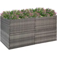 vidaXL Jardinière Gris 157x80x80 cm Résine tressée