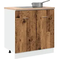 vidaXL Élément bas pour évier Lyon imitation vieux bois 80x46x81,5 cm Matériau dérivé du bois