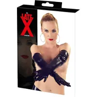 The Latex Collection Gants longs unisexes en latex (noirs) - L