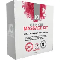 System Jo ALL IN ONE MASSAGE kit d’accessoires de massage white 3 pcs