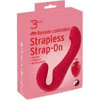 You2Toys - gode ceinture vibrant sans harnais - télécommande - silicone rouge