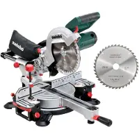 Metabo Scie à onglets KGS 216 M Set, avec 2ème lame de scie en métal dur, carton, 690827000