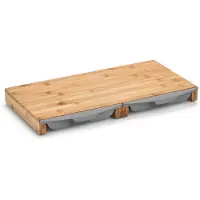 Zeller Planche À Découper - - Nature - Bambou - 50 Cm - 2 Conteneurs Pour Déchets