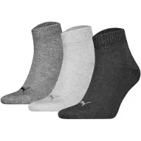 Puma Unisexe, Chaussettes de sport, Quarter Plain 3P (39 - 42), Gris