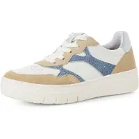 Tamaris Baskets basses camel / bleu denim / blanc cassé