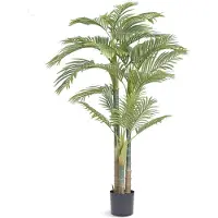 Vevor Arbre Artificiel 1981 mm Plante Artificielle PE Palmier à Canne d'Or Faux Arbre Vert avec Pot 203x175 mm Fausse Plante de Décoration pour Maison Bureau Centres Commerciaux Intérieur Extérieur