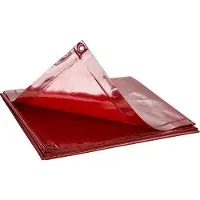 Vevor Rideau de Soudage 1,8x1,8 m Écran Rideau de Protection pour Soudure Suspendu Vinyle Ignifuge Portable Léger avec Protection UV à 6 Niveaux et Œillets Métalliques pour Atelier