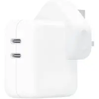 Apple Adaptateur secteur d'origine 2x USB-C - Chargeur MacBook - Royaume-Uni - 35 W - Blanc