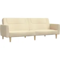 vidaXL Canapé-lit à 2 places crème tissu