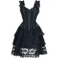 Gothicana by EMP Robe courte Gothic de - Robe courte corset avec dentelle - S - XXL - pour Femme - noir - Taille XL