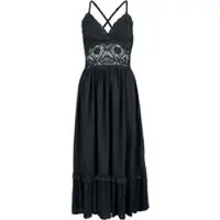Gothicana by EMP Robe longue Gothic de - Robe Longue Avec Dentelle - S - XXL - pour Femme - noir - Taille S