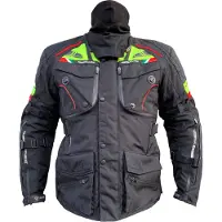 MUGENRACE Mars blouson textile moto étanche, noir/néon, 3XL