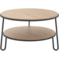 Harto Eugénie Table Basse Natural oak | Matte slate gray | Ø 70 cm