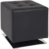 Haku Tabouret , pivotant, rembourré, L 400 x P 400 x H 420 mm, similicuir et acier, noir-chrome