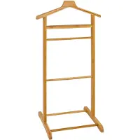 Haku Porte-vêtements avec porte-pantalons | Design en bambou | Capacité de charge de 10 kg